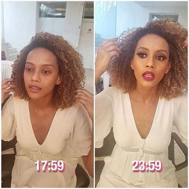 Tais Araújo posta foto com antes e depois: 'Milagre da maquiagem'