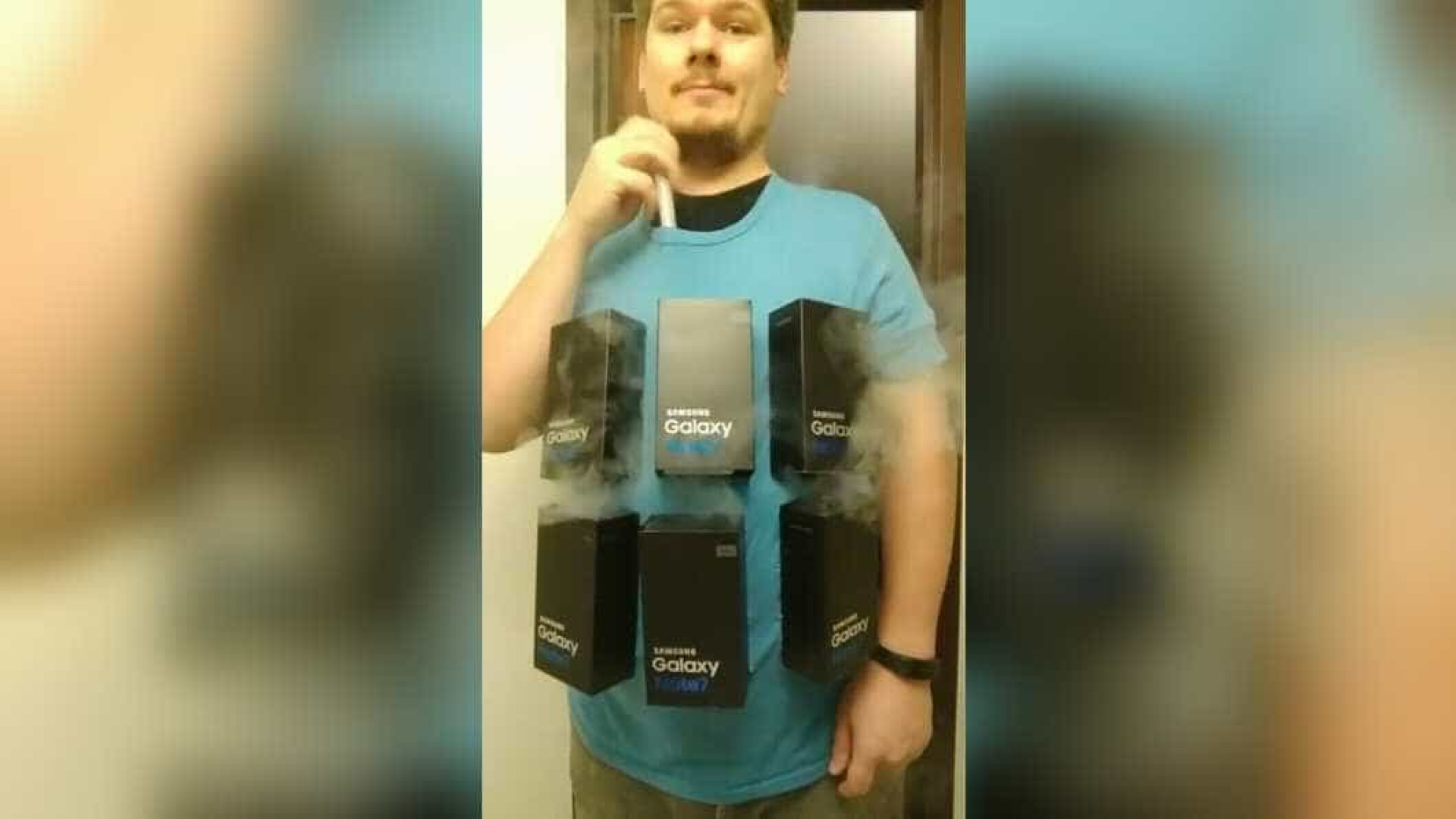Homem faz fantasia 'explosiva' de Haloween com Galaxy Note 7