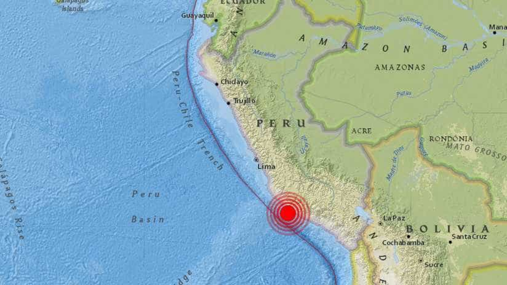 Forte terremoto atinge o Peru