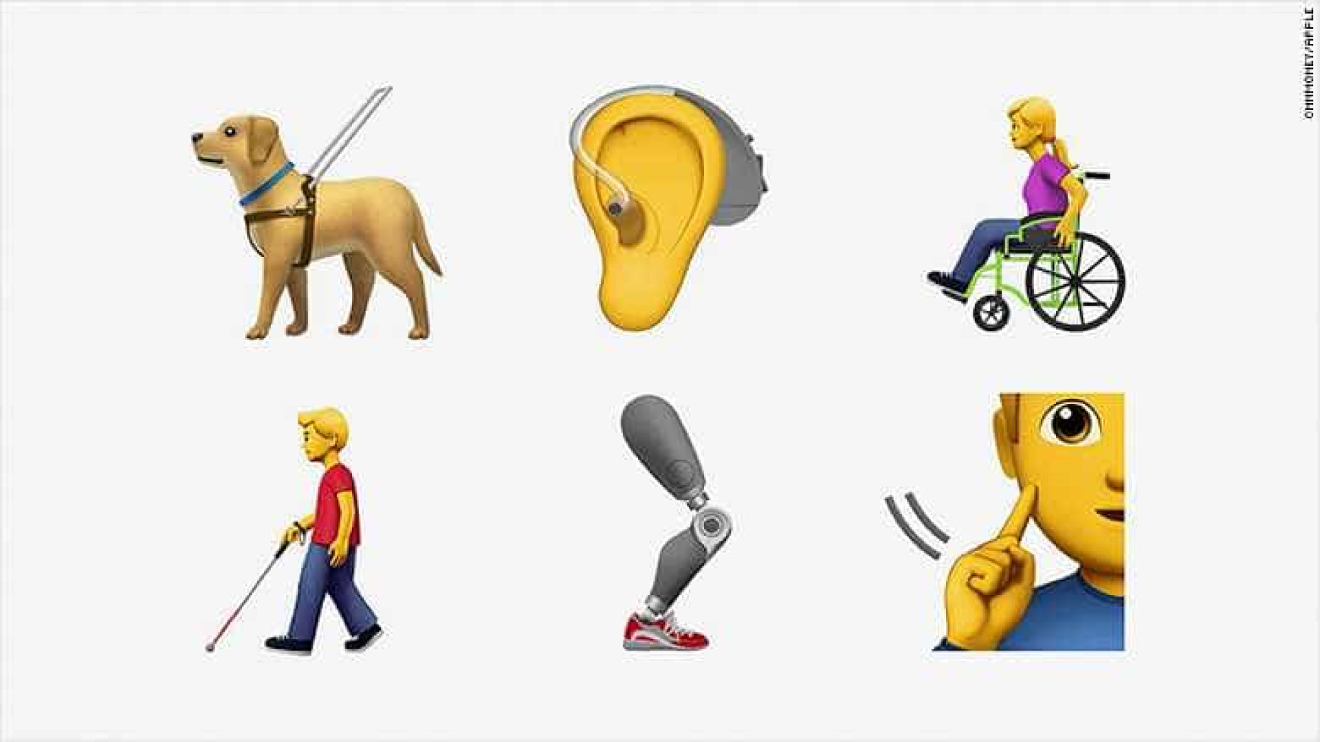 Apple propÃµe novos emojis que representem pessoas com deficiÃªncias