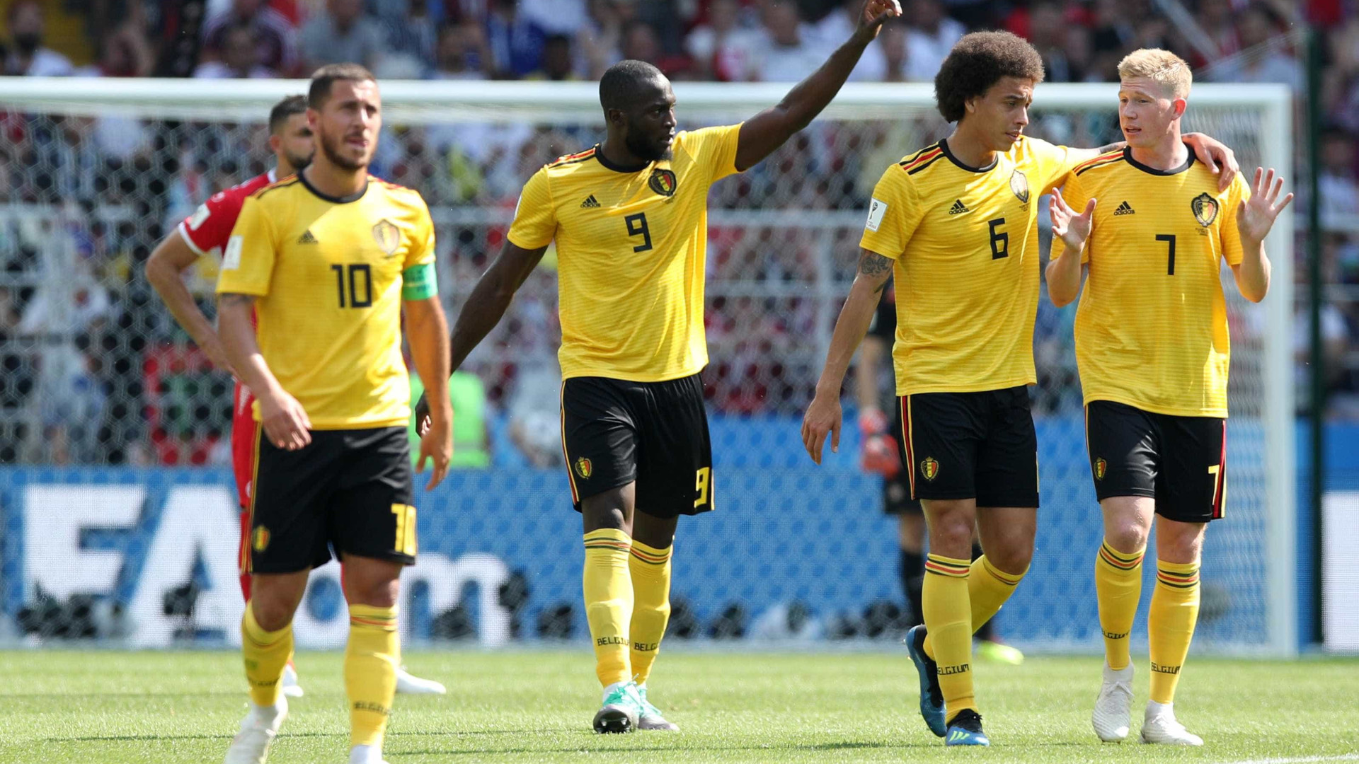 Bélgica goleia a Tunísia por 5 a 2 em Moscou e lidera o Grupo G