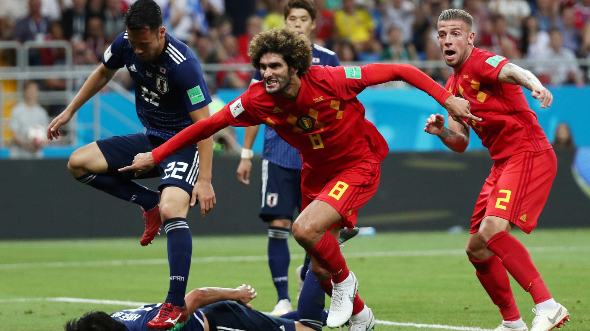 Bélgica vence Japão com gol no último minuto e enfrenta o Brasil