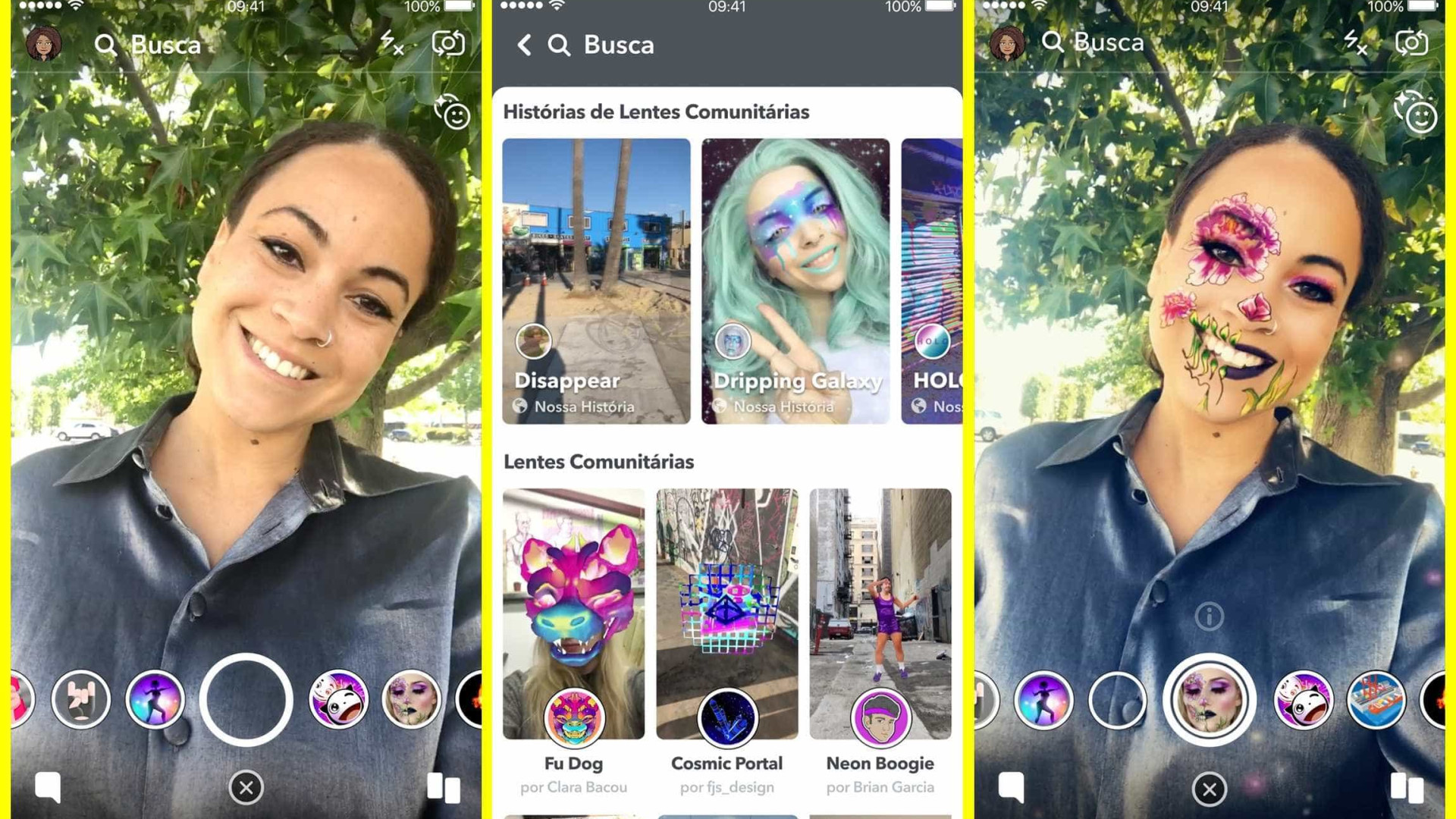 Snapchat: explore mais de 100 mil opções de lentes disponíveis