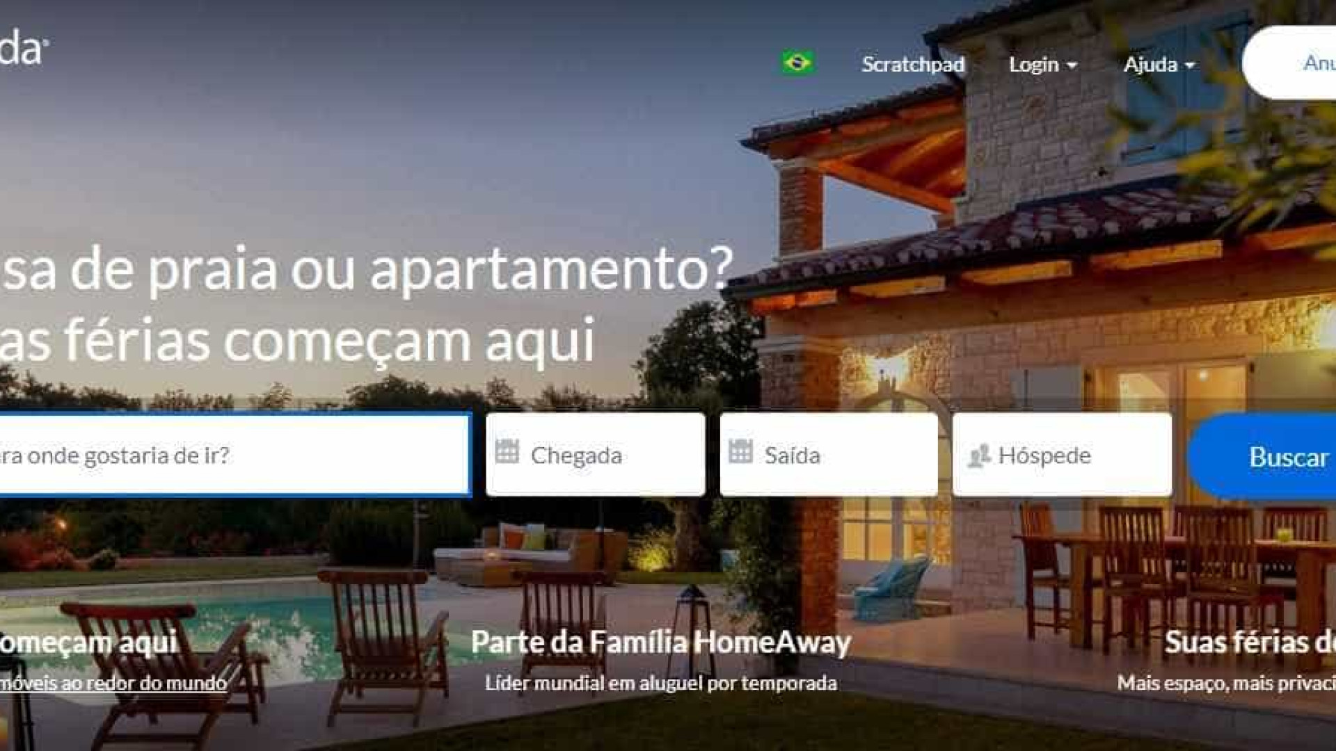 Plataforma de aluguel de imóveis para temporada libera parcelamento
