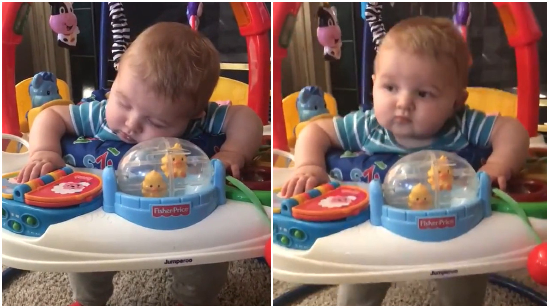 Bebê não consegue decidir se dorme ou se brinca