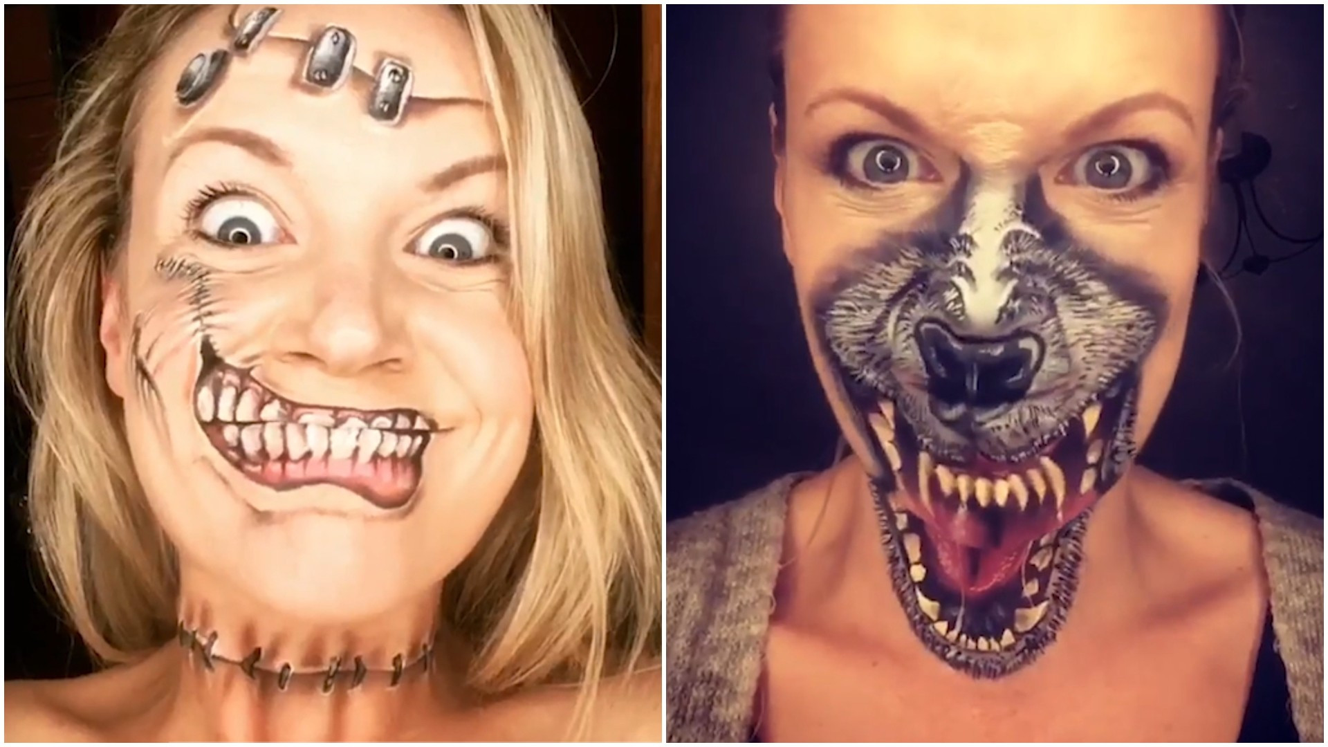 Artista faz maquiagem aterrorizante de Halloween