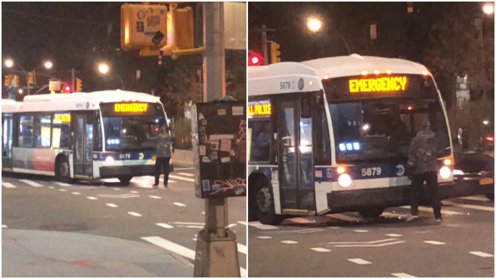 Passageiro tenta destruir ônibus nas ruas de Nova York