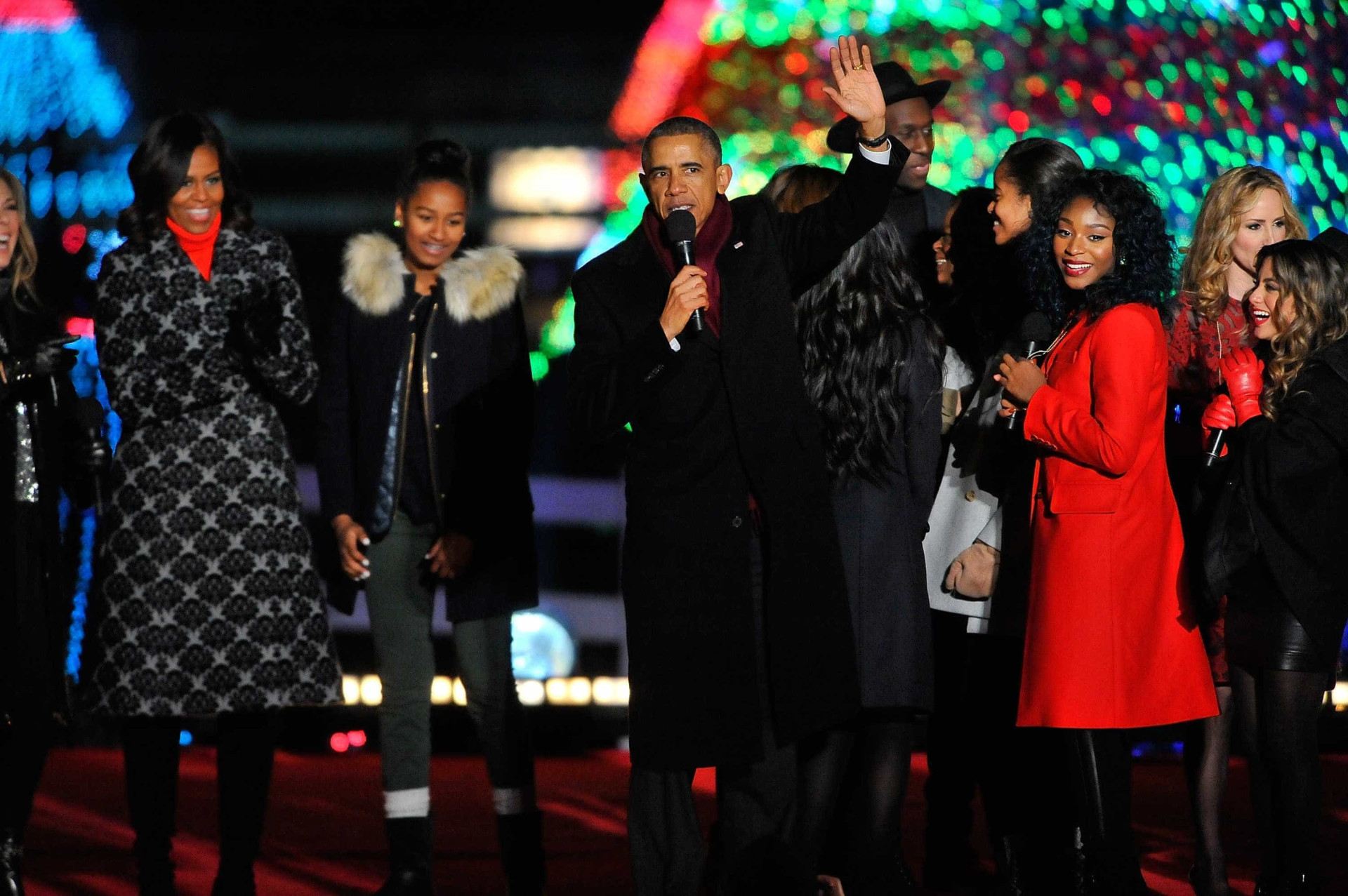 Michelle Obama dá as boas-vindas à árvore de Natal na Casa Branca