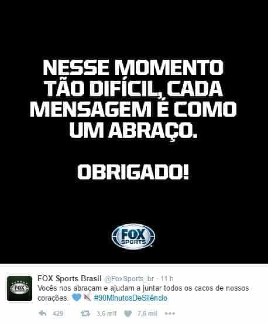 Confira a repercussão das homenagens para a Chapecoense
nas internet
