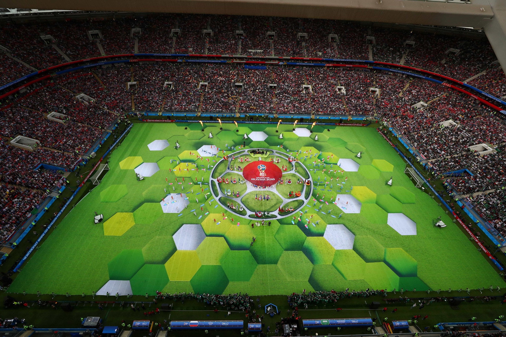 Veja as melhores imagens da abertura da Copa do Mundo da Rússia